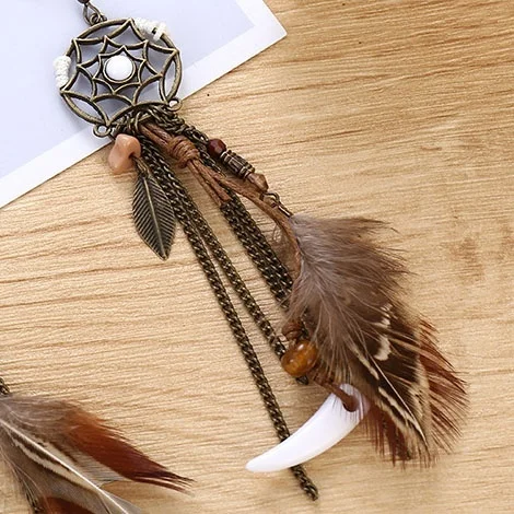 2pieces Dreamcatcher Dangle Ear Gauges Ear Flesh Tunnel Plugs Bohemian Feather Tassel Ear Reamer Piercing Expander Body Jewelry