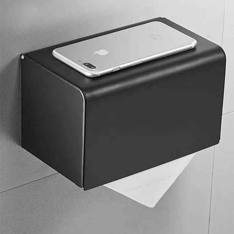 Toilet Paper Holder Gold Stainless Steel Bathroom Accessories Roll Paper Rack Waterproof Paper Towel Holder Black Tissue Box