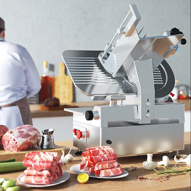 110V/220V Electric Slicer Commercial Automatic Lamb Rolls Meat Slices of Bread Hot Pot Desktop Vegetable Meat Cutting Machine