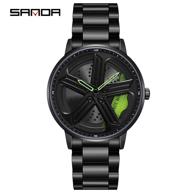 

Steel Band Quartz Watch For Men Creative Hollow Round Geometry Rotatable Wristwatch 20MM Watchbands Simple Male Clock Wholesale