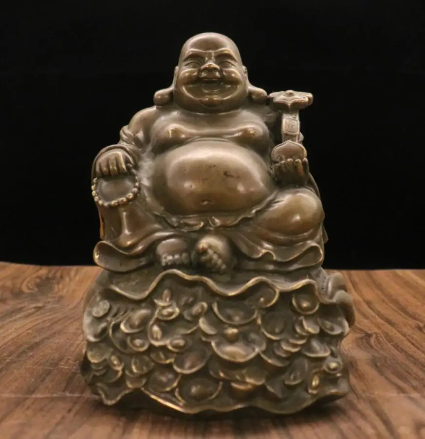 

Archaize brass recruit wealth Ingots maitreya Buddha household decoration crafts statue