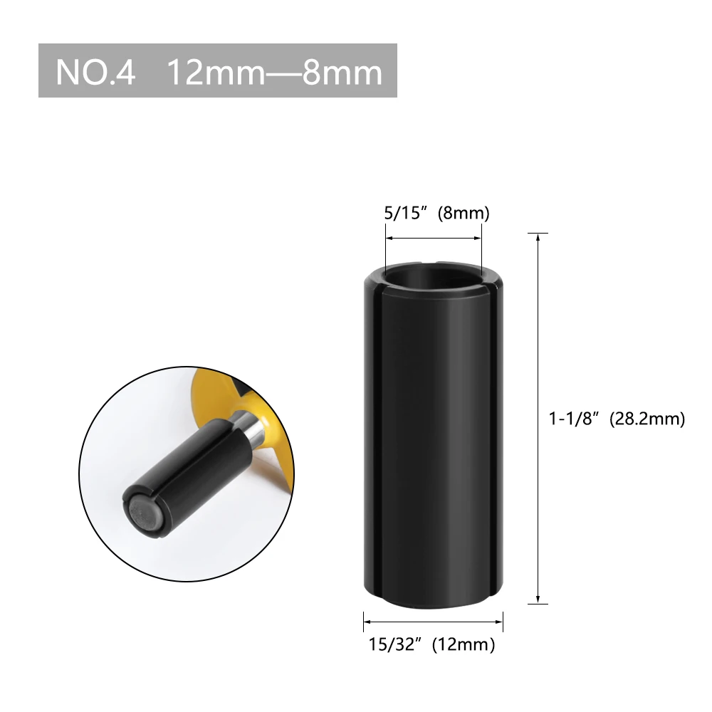 LA VIE 1 Stück CNC-Fräser-Halterung, hochpräziser Adapter, Spannzangenhalterung für Fräswerkzeuge, 6 mm, 6,35 mm, 8 mm, 10 mm, 12 mm, 12,7 mm – Detail 6