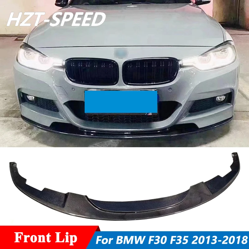 AP Style Carbon Fiber Front Bumper Spoiler Chin Lip For BMW 3 Series F30 F35 MT Car Body Kit Tuning 2013-2018