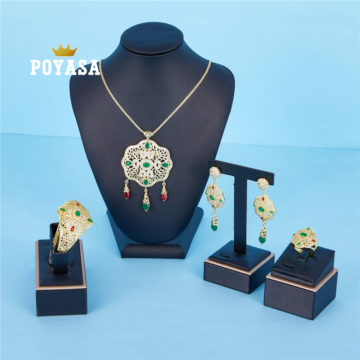 2020 AUG Morocco hot selling accessories wedding jewelry set for women fashion jewelry set copper high quality jewelry set