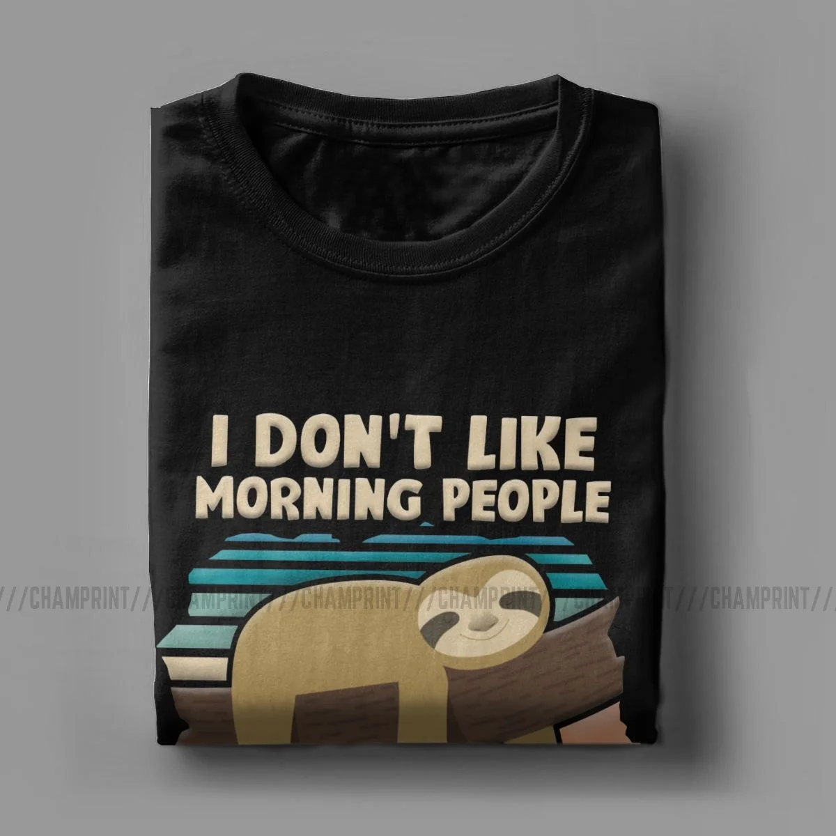 Vintage Funny Sloth I Hate Morning People T-Shirt for Men Crew Neck 100% Cotton T Shirt Short Sleeve Tees 4XL 5XL Clothing