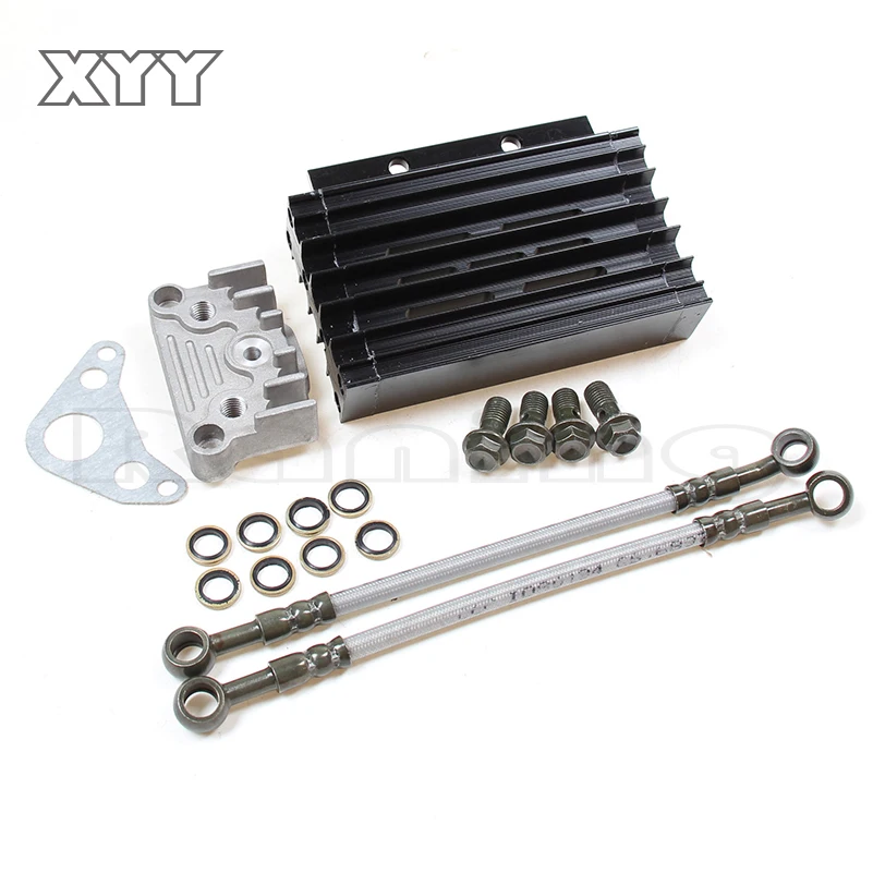 CNC Oil Cooler Kit Radiator Aluminium Adapter Engine Cylinder Cover Cooling For ATV Pit Dirt Bike motocross motocycle 50CC-125CC