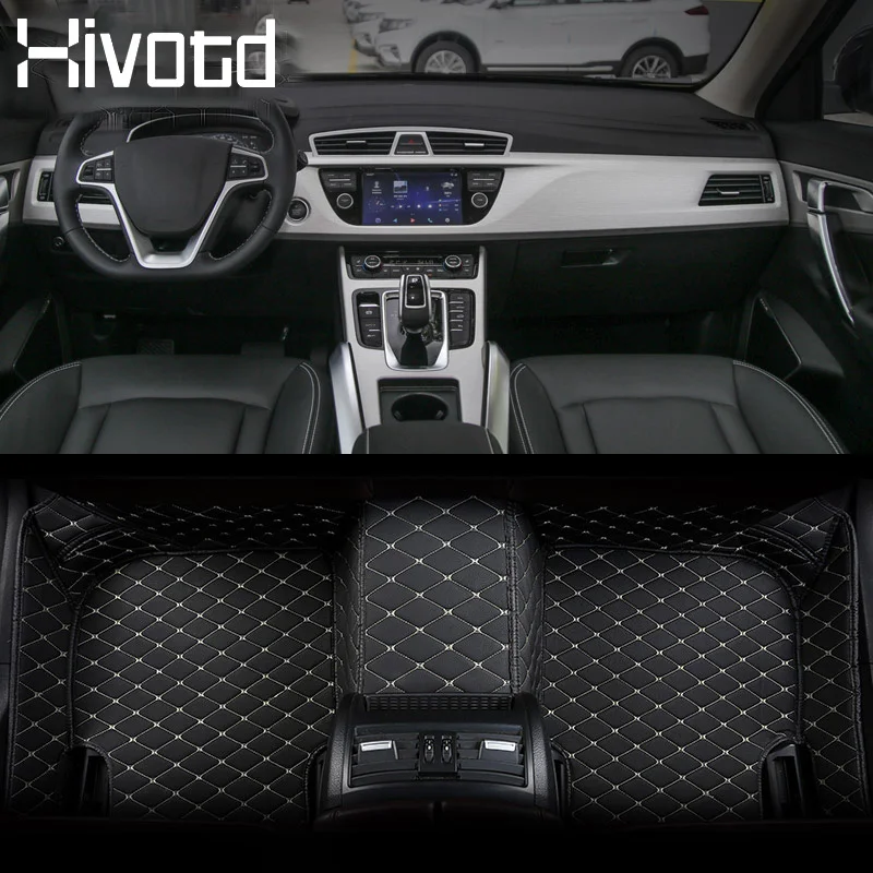 Hivotd For Geely Atlas Emgrand NL-3 Proton X70 Boyue Accessories Car Floor Mats PU Leather Protector Foot Pad Anti-dirty 2019