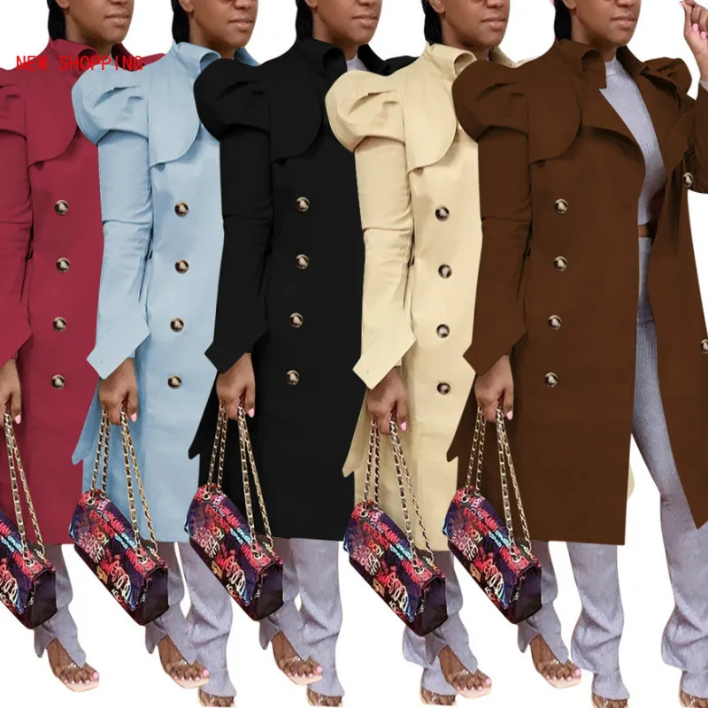 5 farben Mode Khaki Zweireiher Klassische Frauen Lange Trenchcoat Elegante Lange Hülse Lose Windjacke Weibliche Dünne Outwear