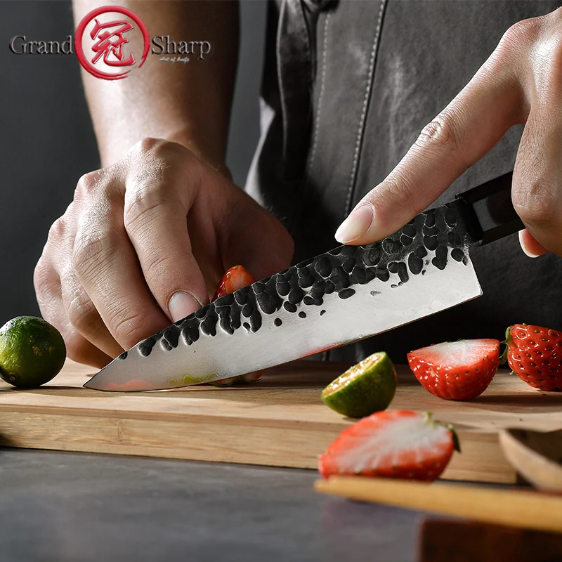 Grandsharp Handmade Petty Knife 5.7'' Japanese AUS10 2 Layers Steel Chef Japanese Kitchen Knife Home Cooking Tools Paring Knife