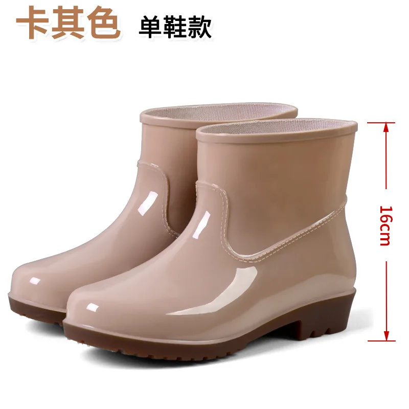 Ankle Rain Boots Women Rubber Shoes Men Bottine Femme Slip on Shoes Winter Plus Cotton Couple Rain Boots Waterproof Work Boots