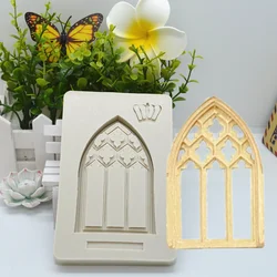 European Style Door Windows Lace Resin Silicone Mold DIY Cake Chocolate Candy Dessert Fondant Moulds Baking Decoration Tool