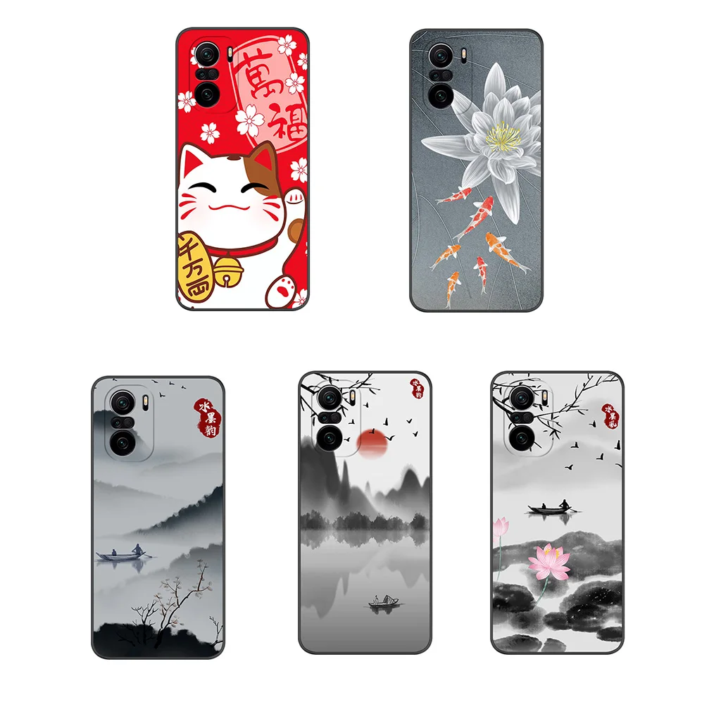 New Unique Pattern Dull Polished Soft Silicone Straight Edge Full Phone Cases Redmi K 40 Pro Phone Shell