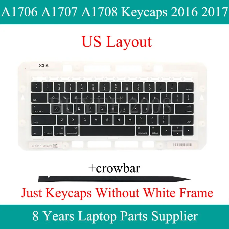 

Genuine Laptop US Keycap Keys Caps For Macbook Pro A1706 A1707 A1708 US Keyboard Keycaps Key Caps Cap 2016 2017 Year Replacement