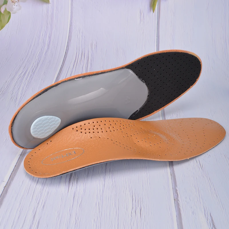 Leather Orthotic Insoles For Flat Feet Arch Support Orthopedic Shoes Sole Insoles For Feet Men Women Children O/X Leg Corrected