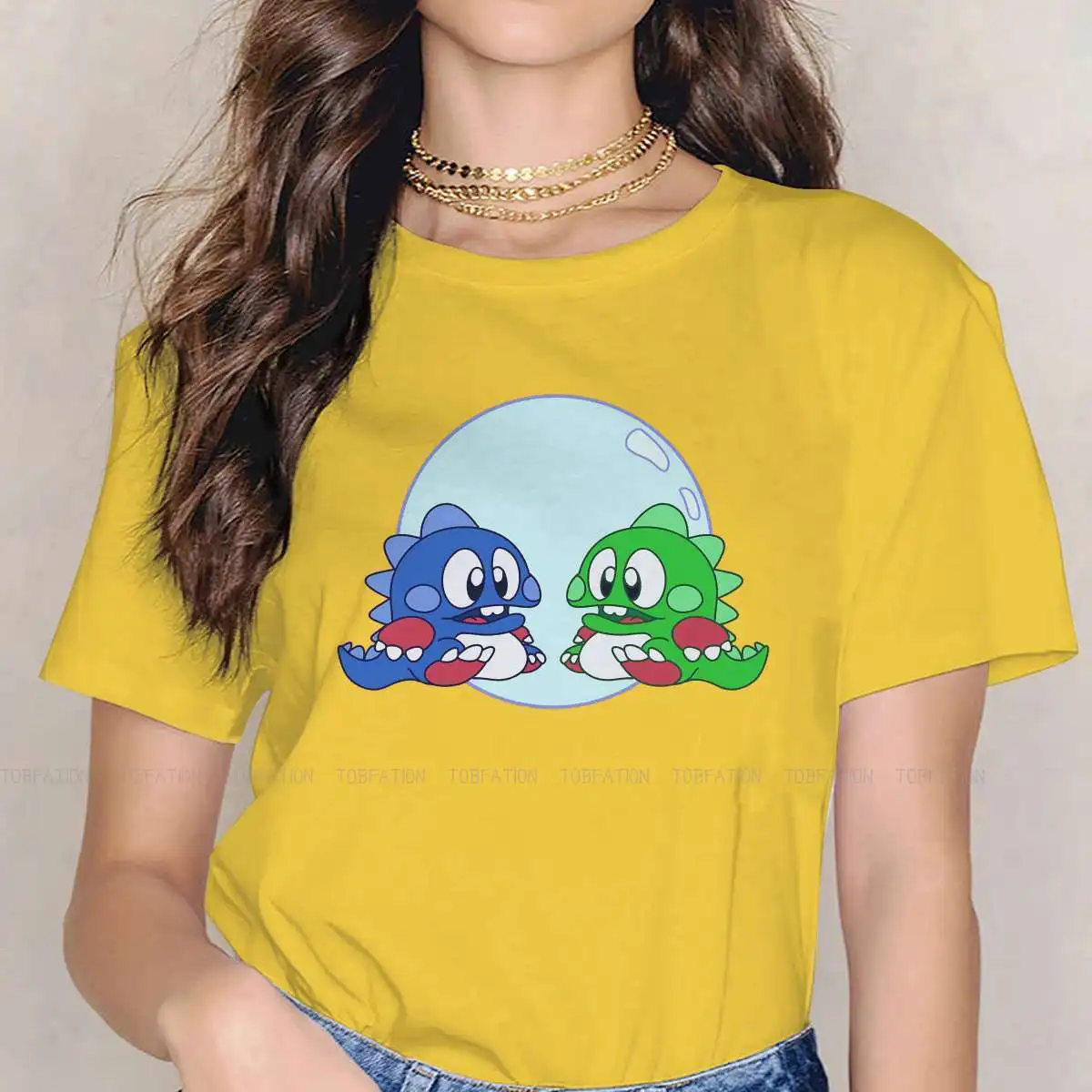 Puzzle Bobble Original TShirts Game Characters Print 4XL 5XL Woman's T Shirt Hipster Tops