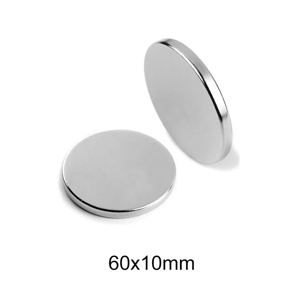 1/2PCS 60x10 mm Big Round Powerful Magnetic magnets 60mm X 10mm Neodymium Magnet Disc 60x10mm N35 Rare Earth Magnet Strong 60*10