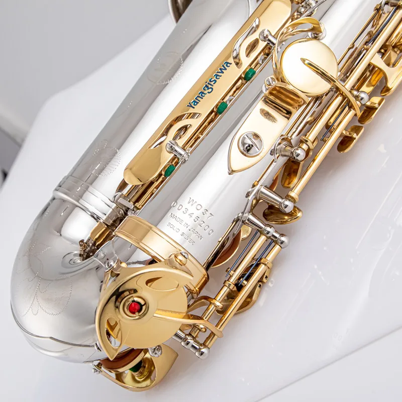 Brand NEW A-WO37 Alto Saxophone Nickel Plated Gold Key Professional Sax Mouthpiece With Case and Accessories