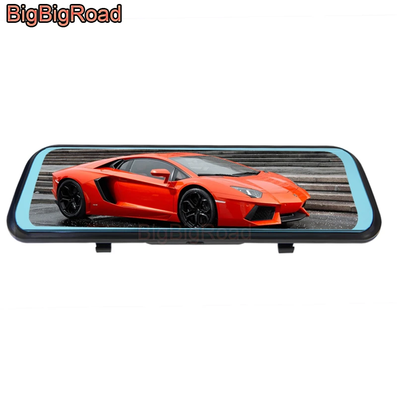 BigBigRoad Car DVR Dash Camera Cam Stream RearView Mirror IPS Touch Screen For Mercedes Benz GLK Class X204 200 220 260 300 350