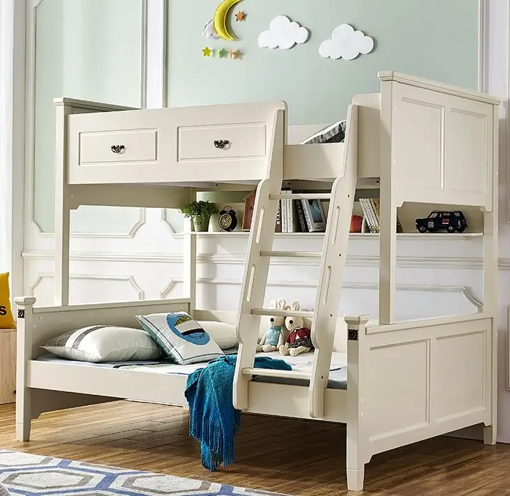 Adult bunk bed high and low bed up and down adult bunk bed up and down wooden bed solid wood child mother bed two multifunctiona