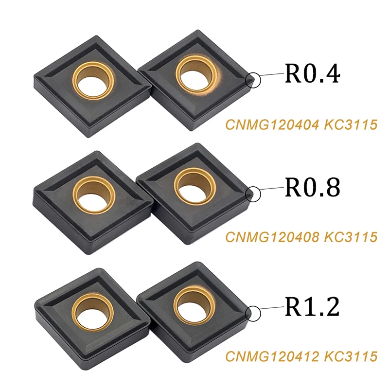 10PCS CNMG120404 CNMG120408 CNMG120412 KC3115 External Turning Tool Carbide Inserts High Quality CNC Lathe Tools For Cast Iron