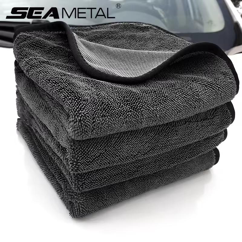 מגבות מיקרופייבר 40x40/40x60/60x90CM 600GSM עבות במיוחד מגבת כביסה לרכב רכה נוספת לטיפוח הרכב ניקוי וייבוש