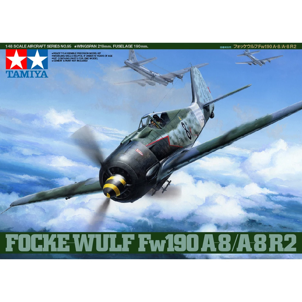 Plastic Assembly Military Model Tamiya-61095 1/48 Germany Fw190 A-8/A-8 R2 Mozu Fighter Adult Collection DIY Assembly Kit