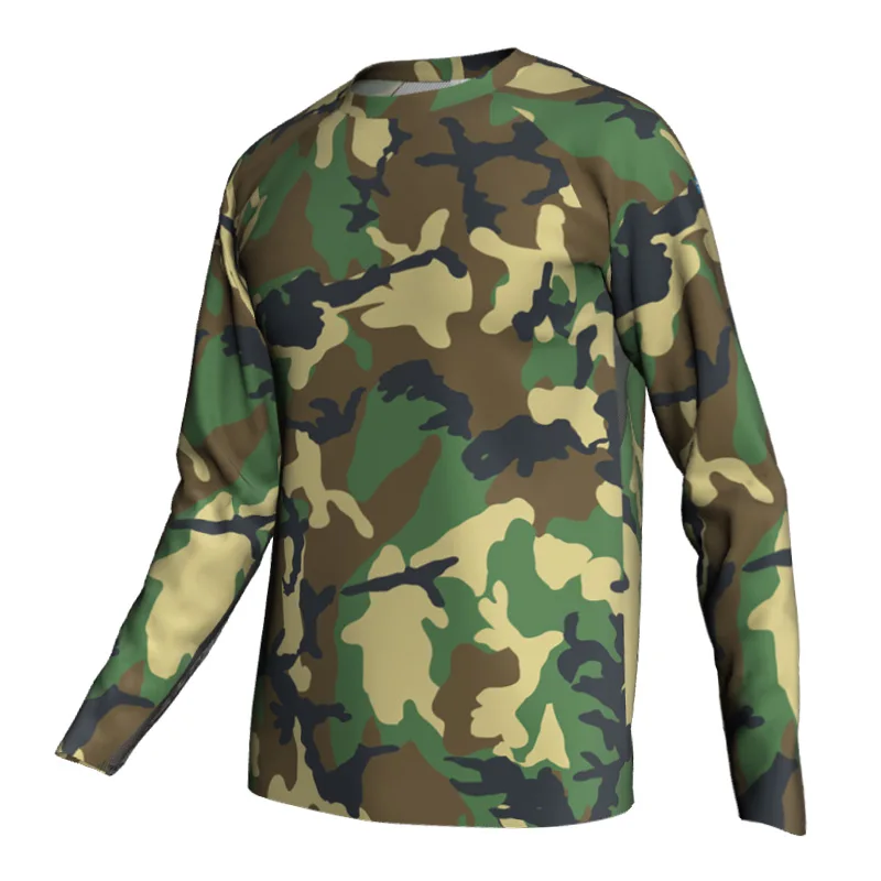 

Camouflage Outdoor Jersey, Motocross Jacket, Downhill Cycling Shirt, Mountain Wear, MTB MX Jersey, Bicycle Sports Army Top