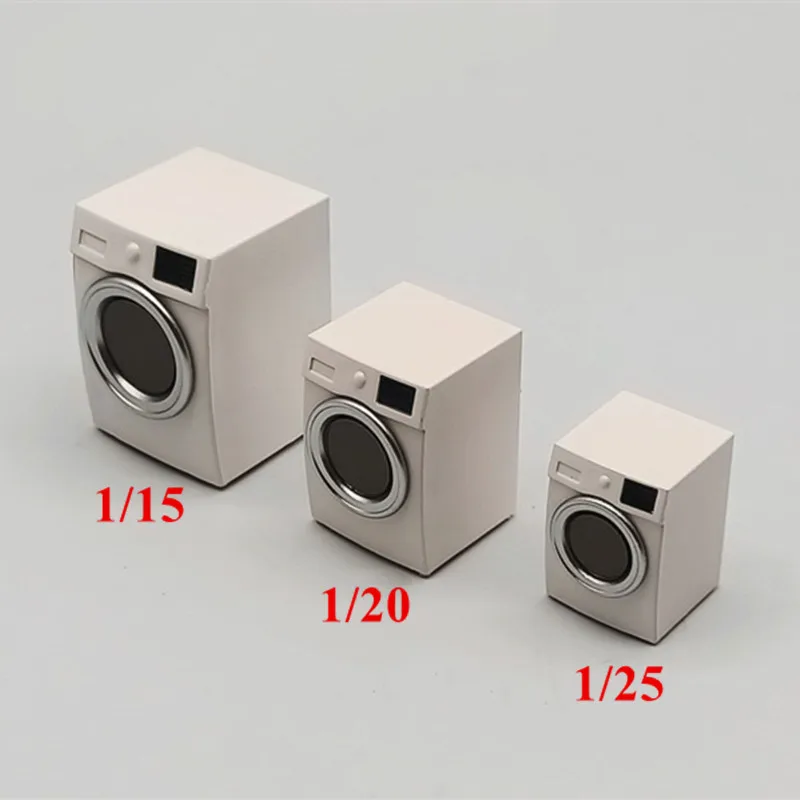 Creative 1:20/15/25 Dollhouse Miniature DIY Scene Decoration Mini Washing Machine for Model Hobbies