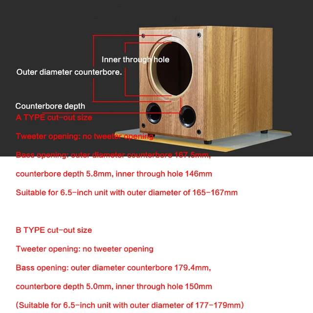 6.5インチのサブウーファー空diyスピーカー空の木箱パッシブサブウーファースピーカーシェルジャンクションボックスとネットカバー -  AliExpress