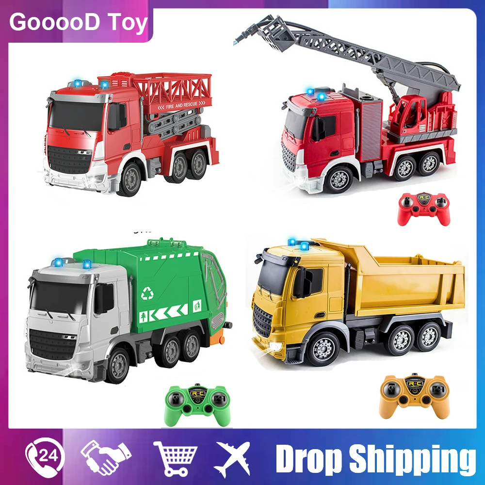 1/24 RC Car Truck fire truck remote control radio controlled Excavator Caterpillar Electric machine Toys for children boy kids