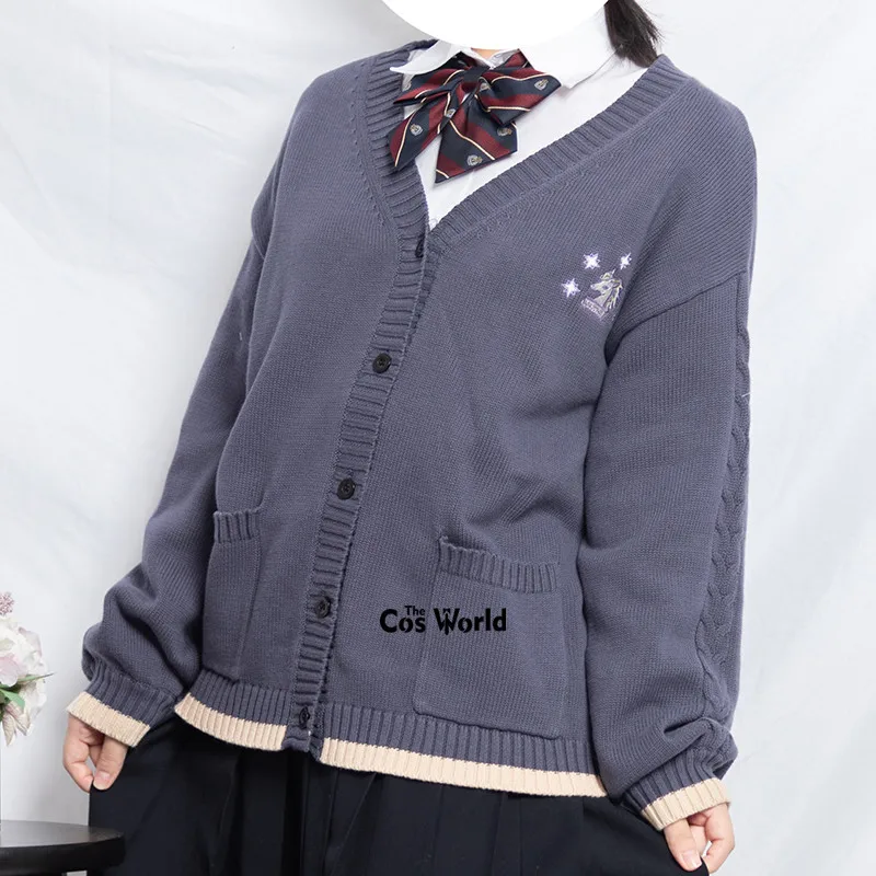 アリコーンアニマルスプリングオータム長袖ニットカーディガンvネックセーターアウタージャケットコートjk制服学生服