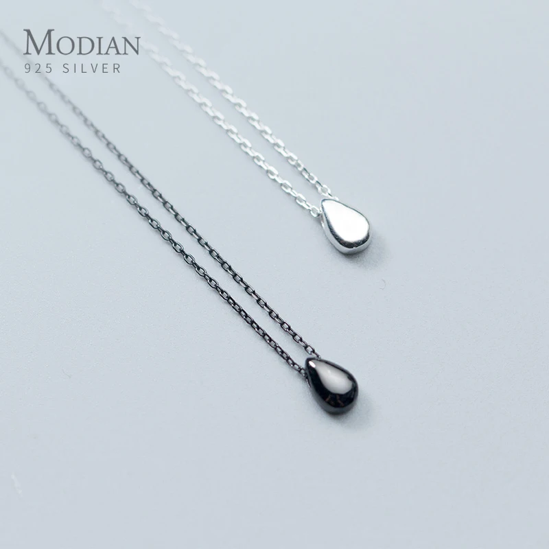 

Modian 2020 New Mode 100% Real 925 Sterling Silver Water drop Simple Fashion Necklace for Women Korean Style Fine Jewelry