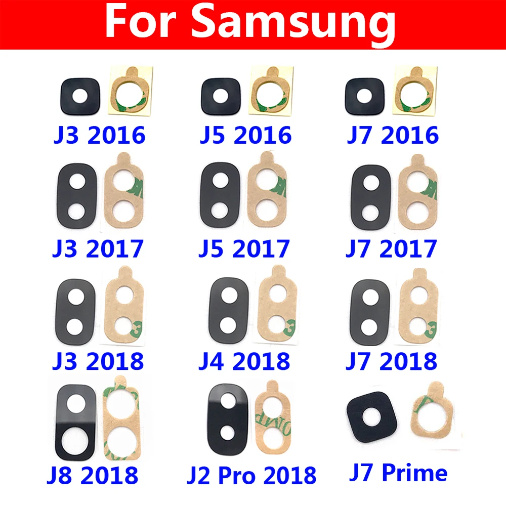 Nowy szklany obiektyw aparatu Tylny szklany obiektyw aparatu do Samsung J3 J5 J7 2016 2017 J4 J8 J2 Pro 2018 / J5 J7 Prime z klejem