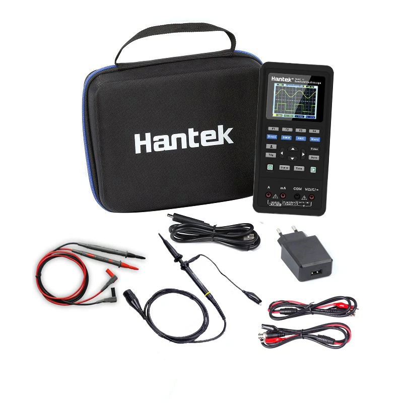 Hantek osiloskop Digital 3 dalam 1, Generator bentuk gelombang + Multimeter USB portabel 2 saluran 40mhz 70mhz Osciloscopio multifungsi