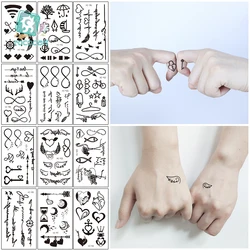 Rocooart Black ECG Waterproof Temporary Tattoo Sticker  Lock the keys Design  Women Me0n Body Finger Art Waterproof  Fake Tattoo