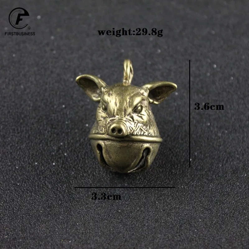 1Pcs Brass Copper Cute Little Pig Good Luck Tinkle Bell Charm for Bracelet & Anklet Jewelry Accessory Making & Pendant for Pet