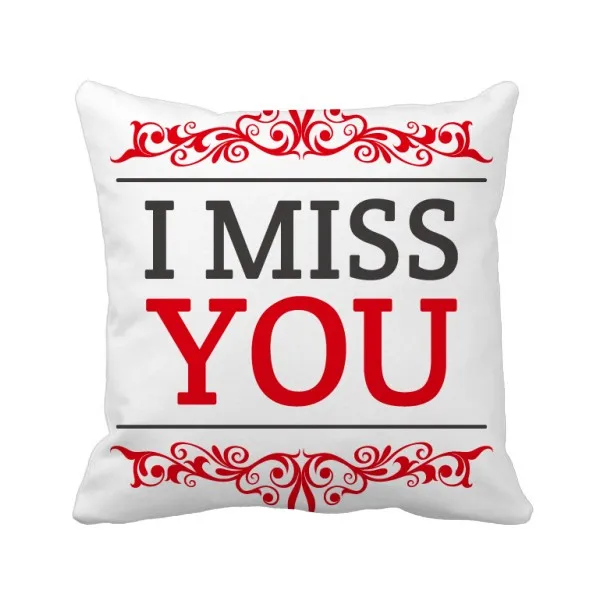 

Valentine's Day I Miss You Throw Pillow Square Cover