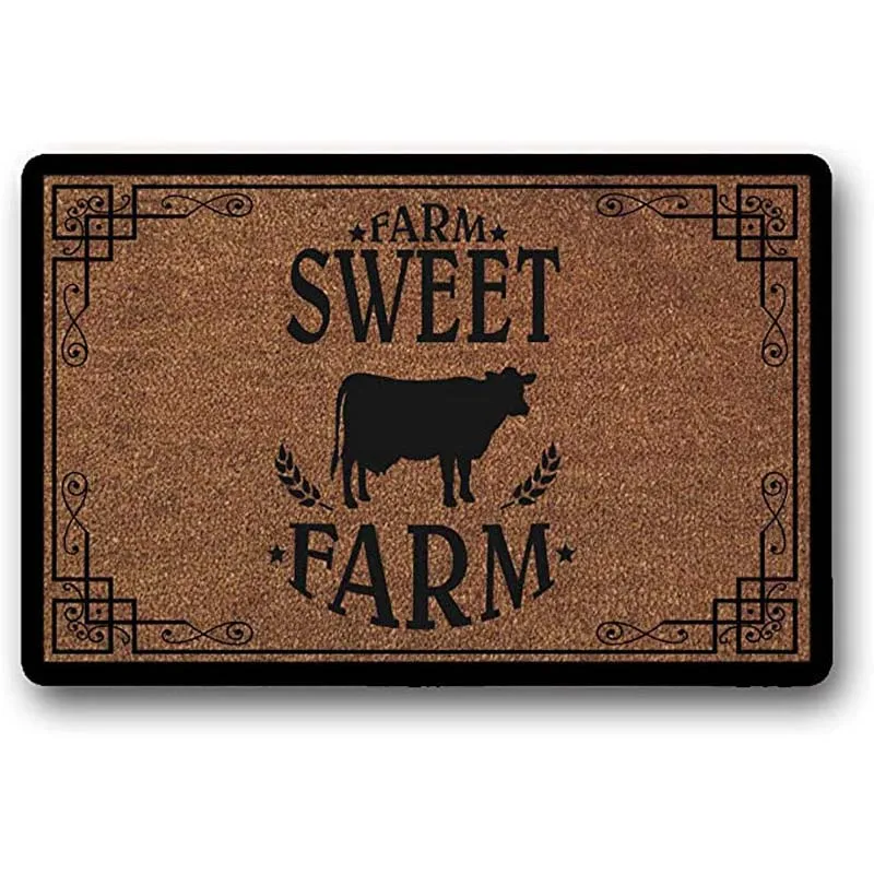 Farm Sweet Farm Doormat - Cute Door Mat Slip Door Mat,Home /Outdoor Kitchen Entrance Rug Front Porch/Laundry Room Welcome Carpet