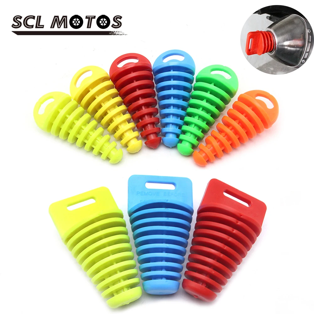 SCL MOTOS Motorcycle Silencer Exhaust Muffler Pipe Wash Plug Protector Air-bleeder Plug For 33-62mm Motorbike Exhaust Pipe