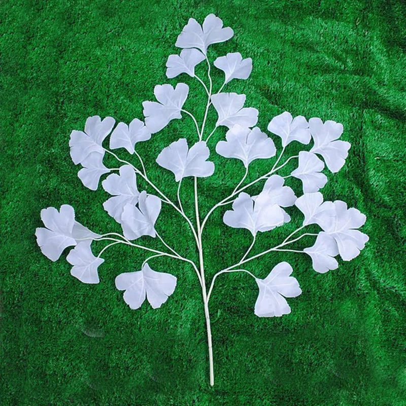 

White Silk Artificial Leaves Home Wedding Party Arch Decoration Maple Leaf Festival Celebration Backdrop Wall Hanging Decor