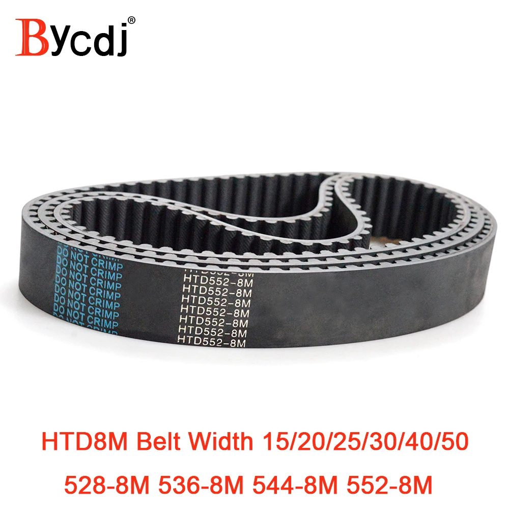 HTD 8M synchronous belt C=528/536/544/552 width 15/20/25/30/40/50mm Teeth 66 67 68 69 HTD8M Timing Belt 528-8M 536-8M 552-8M