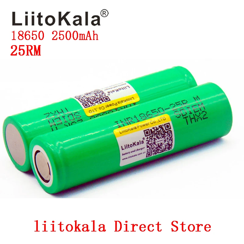 liitokala lii-25R high capacity 3.6V 18650 2500mAh rechargeable Li-ion battery INR18650-25RM Toys flashlight tools