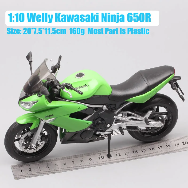 1/10 Welly Scale Kawasaki Ninja 650R ER-6f EХ-6 Motorcycle Model Diecast Vehicles Sport Touring Racing Bike Toys Thumbnails Kids