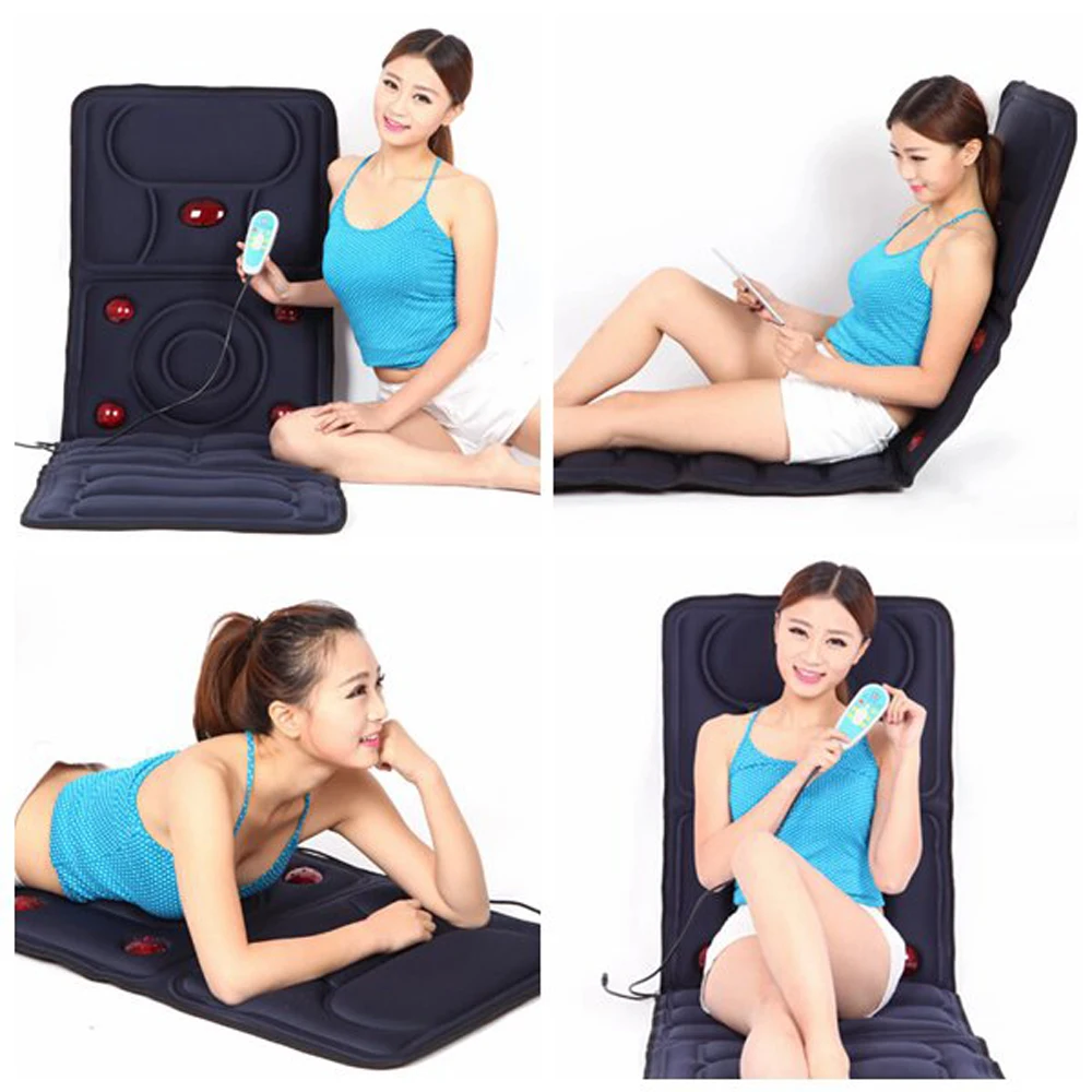 Massage Cushion 9 Motors Far Infrared Massage Pads Fatigue Vibration Mattress Cushion Health Care Equipment Body Massager