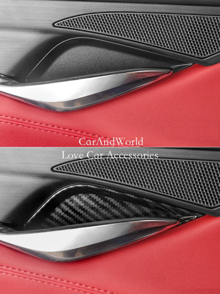 

Carbon Fiber Interior Door Bowl Handle Frame Cover Trims Sticker For Changan CS75plus CS75 Plus 2020-2022 Car Accessories
