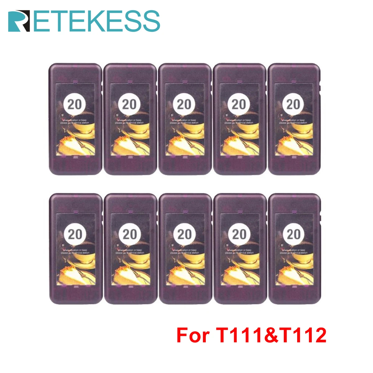 Retekess 10Pcs T111/T112 Coaster Pager Receivers For Restaurant Pager Wireless Paging System For Cafe Church Clinic Food Court