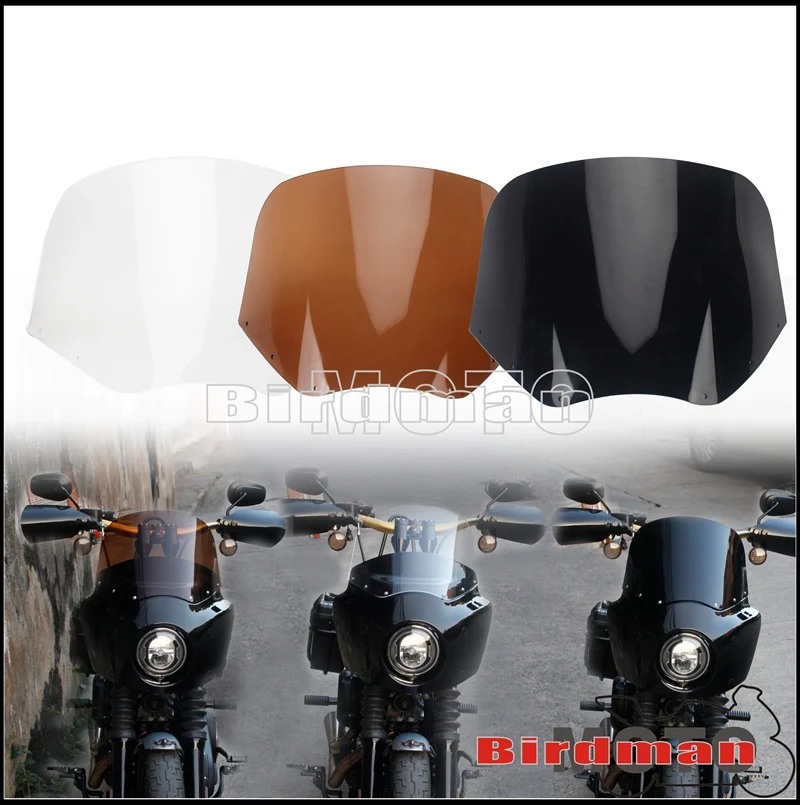 

2006-2021 Replacement Fairing Windshield 15in 11" for Harley Dyna Softail FXD FXDB FXDL FXDC FXLR 5.75" Light Fairing Deflector