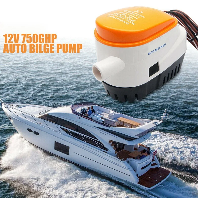 Automatic 12V Bilge Pump 750Gph with Internal Float Switch Auto Water Boat Submersible Auto Pump with Float Switch Marine / Bait