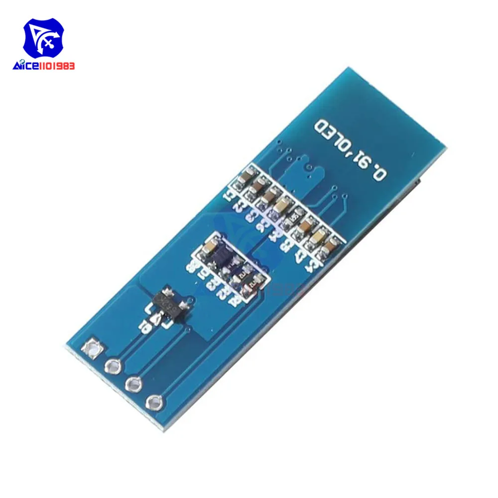 Diymore-Módulo de pantalla LCD OLED de 0,91 pulgadas, 128x32, 4 pines, controlador SSD1306, interfaz IIC I2C para Arduino Raspberry PI