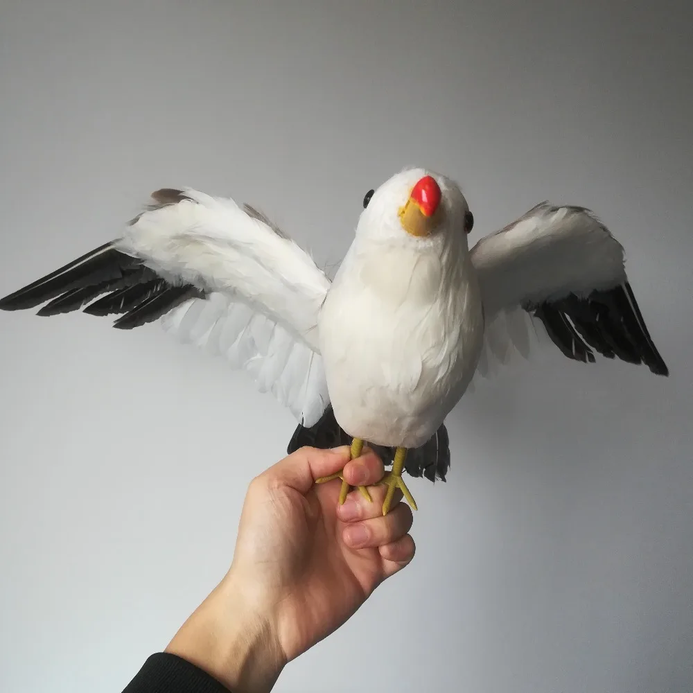 real life toy foam&feathers seagull bird about 38x60cm spreading wings seagull hard model prop.home garden decoration gift w0856